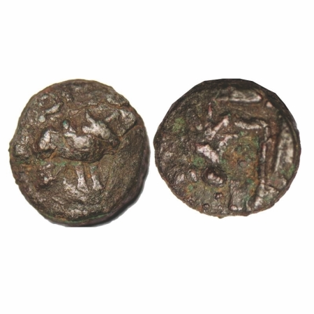 Post-Kushana, Die-struck coin (About 100BC-130AD), Vatsa- Kaushambi, Monarchical Coinage, 