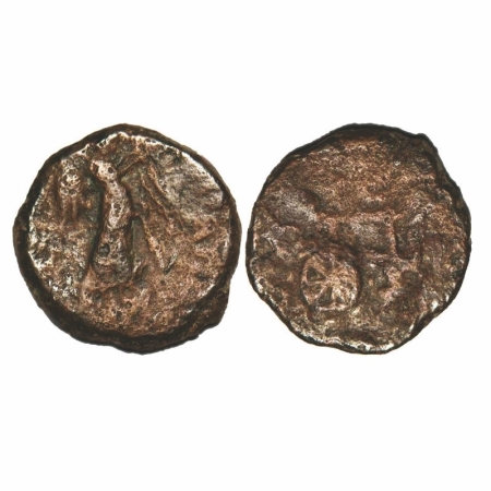 Western Kshatrapas, Abhiraka ,1st,century AD, Copper, 5.09g, 19.68x19.78mm, Obv: Winged Ni