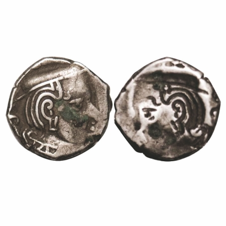 Western Kshtrapas, Rudrasen II (255-276AD), Silver Lakhi, 2.31g, 14.35x14.80mm, Obv: Bust 