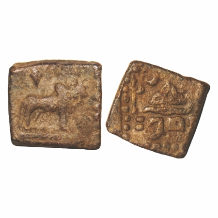 Western Kshatrapas, Kardamaka dynasty, Rudrasena III , 270 - 300 SE (348 - 378 AD), Lead U