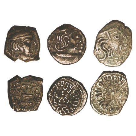 Guptas, Skandagupta, Silver Drachma (3), Fire Altar and Garuda type ; Kumargupta, Silver D