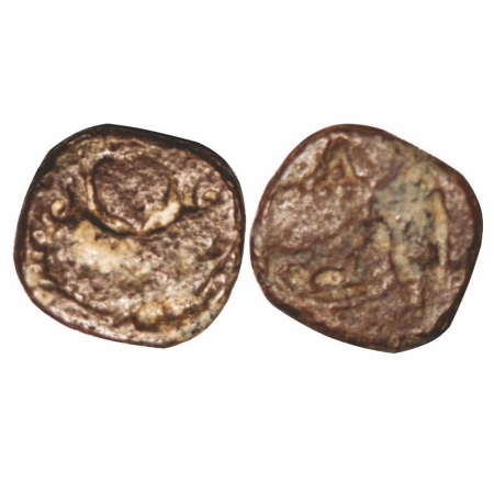 Post-Gupta, South Gujarat, anonymous and unattributed lead coin, issued most likely by the