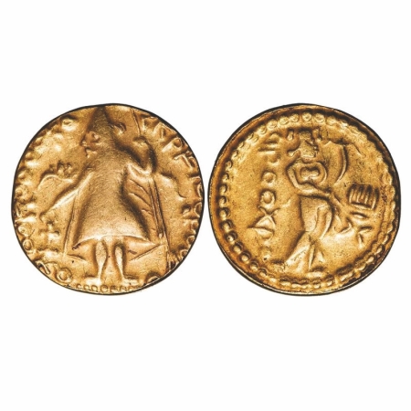 Post-Gupta, East Bengal Samatata region (c. 675-700), Gold Dinar, 7.01g, 19.74mm, imitatin