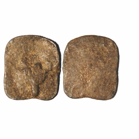Post-Gupta, Gurjaras of Bharuch, Gujarat, uninscribed lead coin probably attributed to the