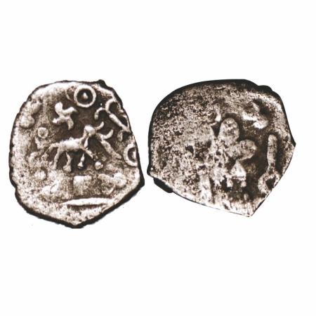 Punch Marked, attributed to 'Surashtra Janapada' (c.350-250 BC), ¼ Karshapana, Silver, 0.7