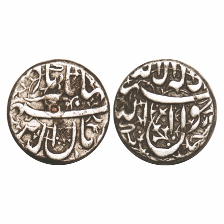 Jahangir, Silver Rupee, 11.16g, Ahmadnagar mint. KM 141.1. Test marks. About Very Fine, Sc