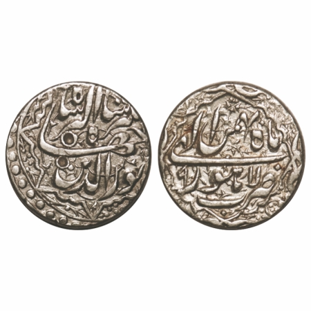 Jahangir, Silver Rupee, 11.36g, Lahore Mint, RY 9, Month Bahman, with ornamental border on
