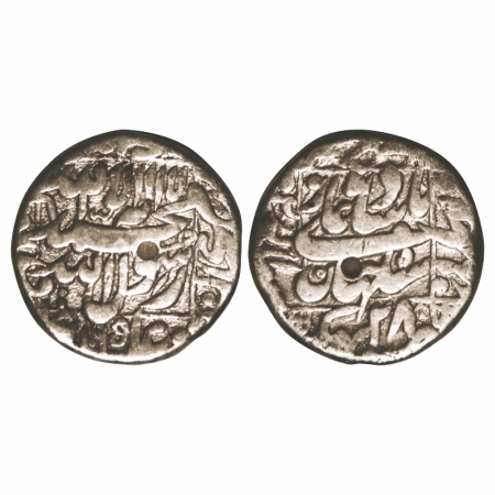 Shah Jahan I, Silver Rupee, 11.17g, Bhakkar Mint, AH 1065 / 28 RY. KM 235.7. Test mark, Ve