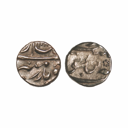 Aurangzeb (AH 1068-1118 / 1658-1707 AD), Silver 1/8 Rupee, 1.27g, 11-11mm, Mint Unseen. Ve
