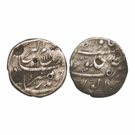 Aurangzeb, Silver Rupee, 11.32g, Mailapur Mint, AH 1118, almost complete mint name on reve