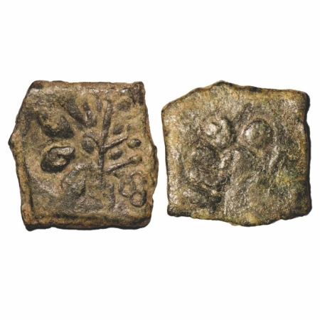 Eran-Vidisha Region, Uninscribed die-struck copper coin, 5.43g. 19.90x20.38mm, Obv: Tree-i