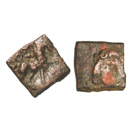 Post-Mauryan, Gangetic Valley, Unattributed Copper Coin of Kaushambi region (150-100 BC), 