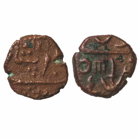 Baroda, Copper ½ Paisa, 4.62g, Anand Rao (AH 1215-1235 / 1800-1819 AD), Baroda Mint, INO S