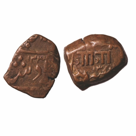 Baroda, Copper Paisa, 9.43g, Anand Rao (AH 1215-1235 / 1800-1819 AD), Baroda Mint, AH 123(
