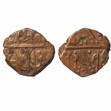 Baroda, Copper Paisa, 6.85g, Sayaji Rao II (AH 1235-1264/1819-1847 AD), Baroda Mint, whisk