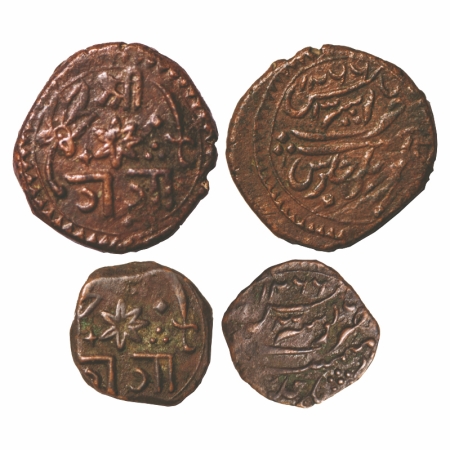 Baroda, Copper Paisa & ½ Paisa, 6.64 & 2.66g, Ganpat Rao (AH 1264-1273 / 1847-1856 AD), Am