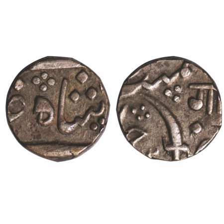 Baroda, Silverr ½ Rupee, 5.81g, Ganpat Rao (AH 1264-1273 / 1847-1856 AD), Baroda Mint, AH 