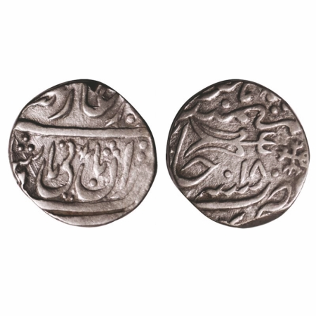 Gwalior, Silver Rupee, 10.88g, Daulat Rao Sindhia (1795-1827 AD), Basoda Mint, 18 RY, INO 