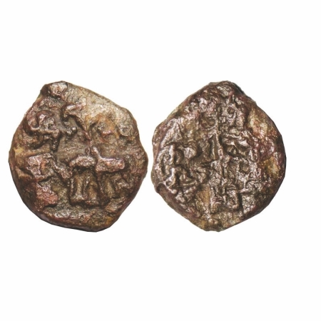 Kaushambi, (2nd century BC), Copper Cast, 3.89g, 17.54x15.65mm, uninscribed, Obv: Elephant
