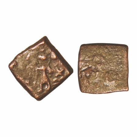 Malwa, Ujjain Region, die-struck Copper, 1.82g, 15.50x15.56mm, Obv: figure of standing man