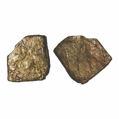 Pre-Satvahana, Vidarbha, Copper, 3.12g, 18.33x16.92mm, Obv: Lakshmi, standing on a lotus a