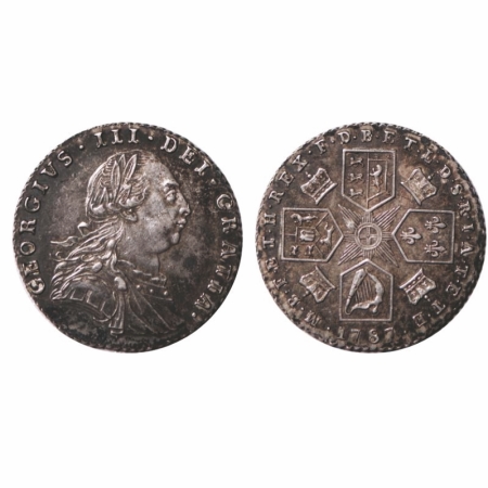 Great Britian, Silver 6 Pence (0.9250 Silver), 3.00g, 1787, George III. KM 606.1. Toned Ex