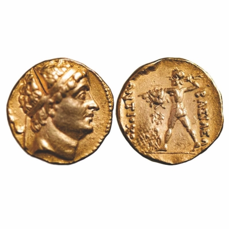Indo Greeks, King of Bactria, Diodotus (c. 250-230 BC), Gold Stater, 8.28gm, 17.84x17.72, 