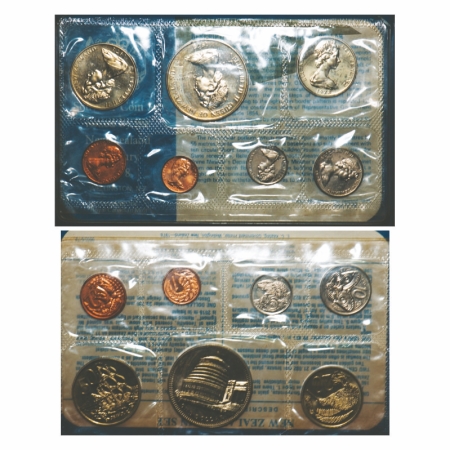New Zealand, Copper Nickel & Bronze Unc Set (7 Coins), 1978 AD, Ruler Elizabeth II, 1 $, 5