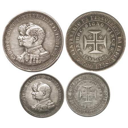 Portugal, Silver (0.917 silver) (2 coins), 1898, 400th Anniversary Discovery of India, 500