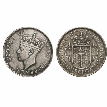 Southern Rhodesia, Silver Half Crown (0.9250 silver), 14.04g, 1940, Obv: George VI, Rev: C