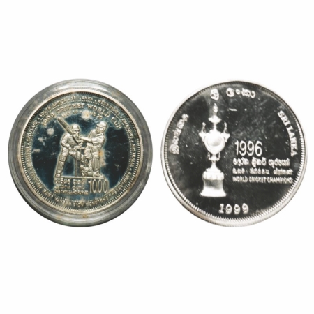 Sri Lanka, Silver Proof 1000 Rupees (0.9250 silver), 27.90g, 1999 AD, Cricket World Cup. W