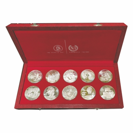 Tunisia (Republic), Silver Proof, Dinar set (10 different Coins) (0.9250 silver), 20.00g e