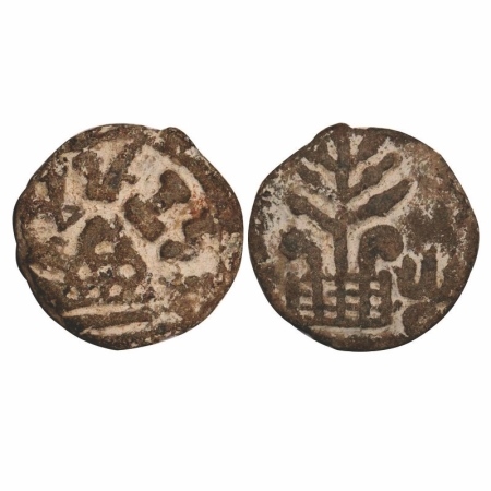 Anandas of Karwar, Mulananda, Lead Unit, 10.38g, 25.98x26.31mm, Obv: Eight arched hill in 