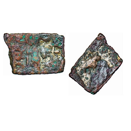 Pre-Satavahana, Bhadra Dynasty, Satyabhadra, Vidarbha Region, Copper Unit, 5.84g, 17.65x25