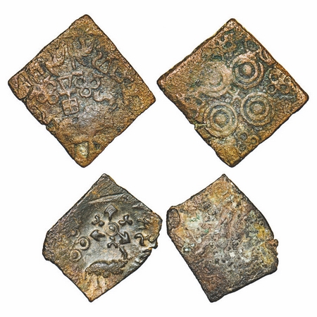 Satavahanas, Siri Satakarni, Vidarbha Region, Copper, 4.68g, 8.44g, 31.37x32.20mm, 26.18x2