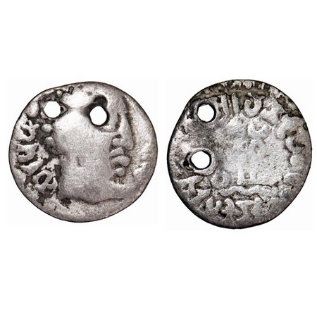 Satavahanas, Vasisthiputra Sri Pulumavi, Silver Drachma, 1.24g, 14.46x15.46mm, Obv: Bust o