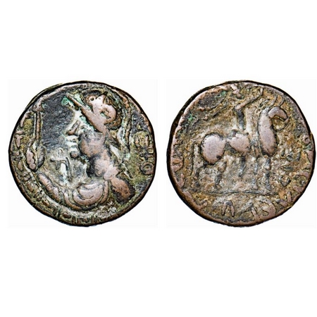Kushans, Soter Megas alias Wima Takto (c. 80-100 AD), Copper Drachma, 12.66g, 23.93x24.29m