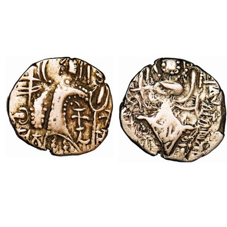 Kidarashahi, Gold Dinar, 7.93g, 18.79x20.06mm, c. late-4th century, Obv: Crowned, diademed