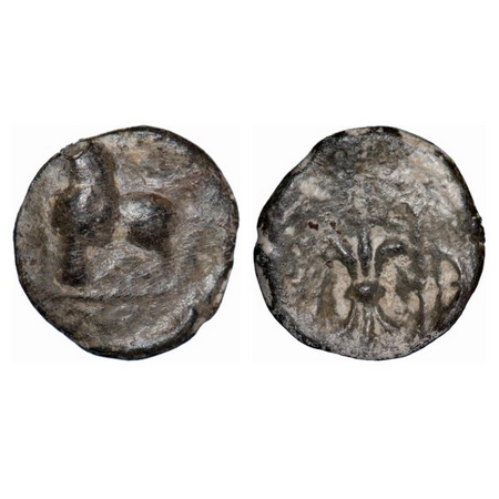 Western Kshatrapas, Nahapana, Junnar Region, Lead unit, 6.22g, 22.00x21.72mm, Obv: Lion st