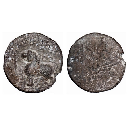 Western Kshatrapas, Nahapana, Junnar Region, Lead unit, 6.18gm, 24.28x23.86mm, Obv: Lion s