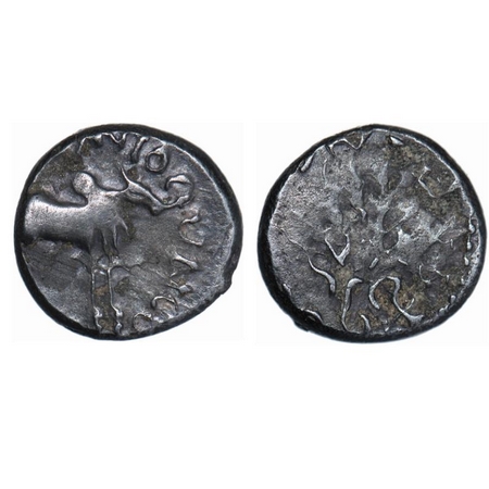Western Kshatrapas, Rudrasimha I (c. AD 188-197), Potin Drachma, 2.56g, 13.74x14.26mm, Obv