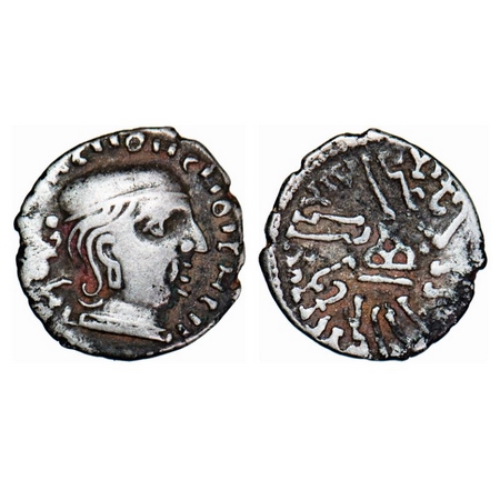Western Kshatrapas, Rudrasimha I, s/o Rudradaman I, as Mahakshatrapa, Saka Era 103, Silver