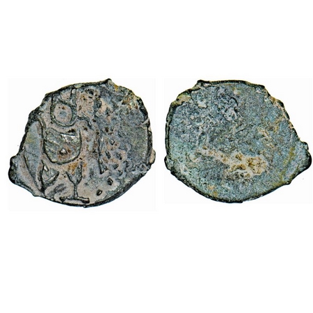 Rashtrakutas, Copper Alloy, 2.38g, 14.87x18.37mm, (8-10 Cen AD), Obv: A central motif surr