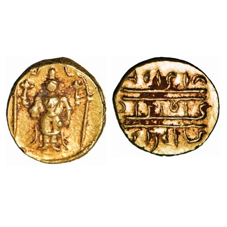 Vijaynagar Kingdom, Venkata III (c. 1630-1641 AD), Gold 1/2 Pagoda, 1.72g, 10.65x9.91m, Ob
