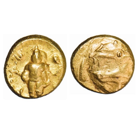 Vijayanagar Empire, Gold Pagoda, 3.42g, 11.23x10.30mm, Aravidu dynasty, Venkatapati Raya I