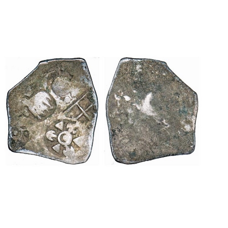 Punch Marked, Magadha Janapada, Silver Karshapana, 3.52g, 2.20x25.75mm, G/H Series I, Five