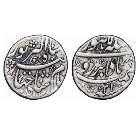 Jahangir, Silver Rupee, 11.29g, Lahore Mint, AH 1036/21 RY, Badabar Couplet, floral design