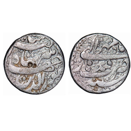 Jahangir, Silver Rupee, 10.85g, Qandahar Mint, Month Mihr, 10 RY. KM 145.13. Test mark, Ab