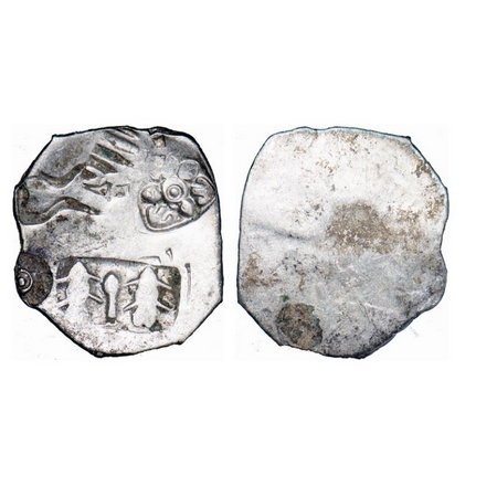 Punch Marked, Magadha Janapada, Silver Karshapana, 3.35g, 22.13x24.21mm, G/H Series I, Fiv