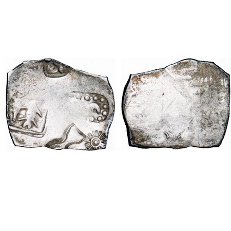 Punch Marked, Magadha Janapada, Silver Karshapana, 3.45g, 21.13x25.51mm, G/H Series I, Fiv